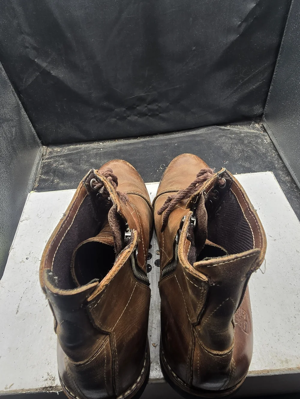 Timberland Brown Leather Chukka Boots with Side Zipper